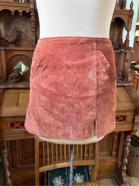 Suede 100% Leather Designer Mini Skirt